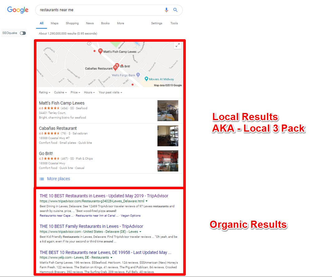 Local 3 Pack for voice search
